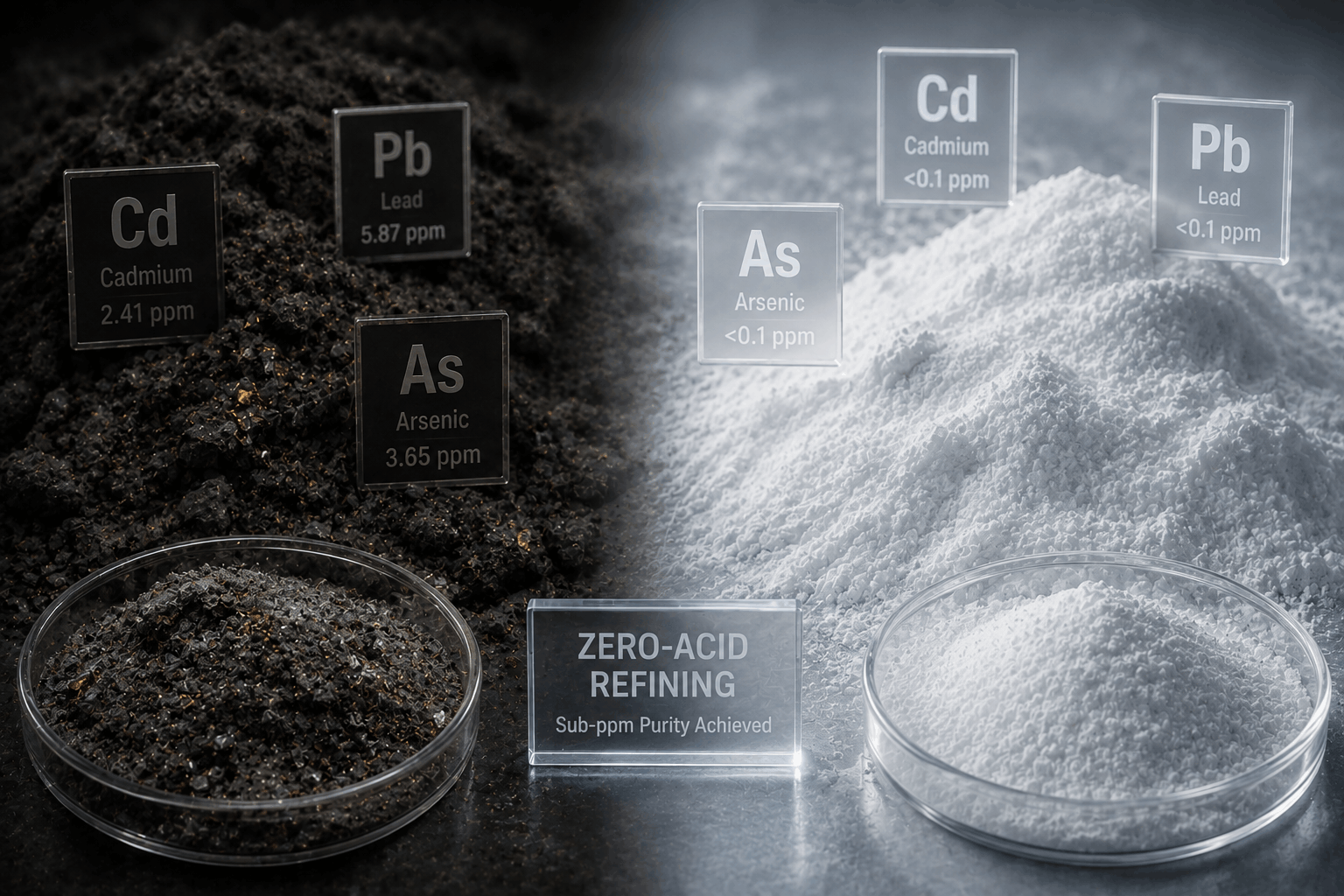 Heavy-metal contamination extraction down to sub-ppm levels